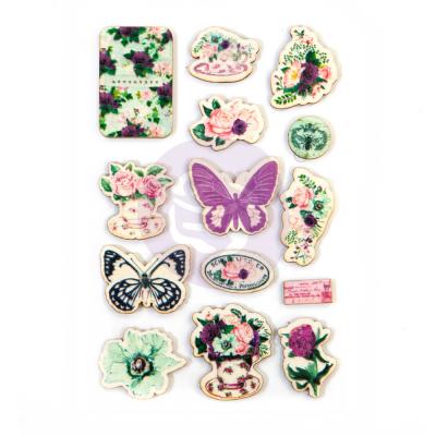 Prima Marketing Pretty Mosaic Flowers - Wood Stickers